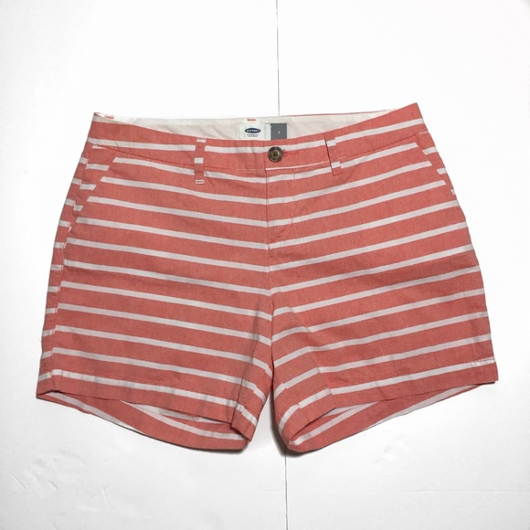 Old Navy Pants - Old Navy Orange & White Stripe Shorts 2